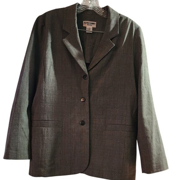 Alfred Dunner 3 Button Closure Shacket Career Petite Plaid Blazer Size 12p - Picture 1 of 6